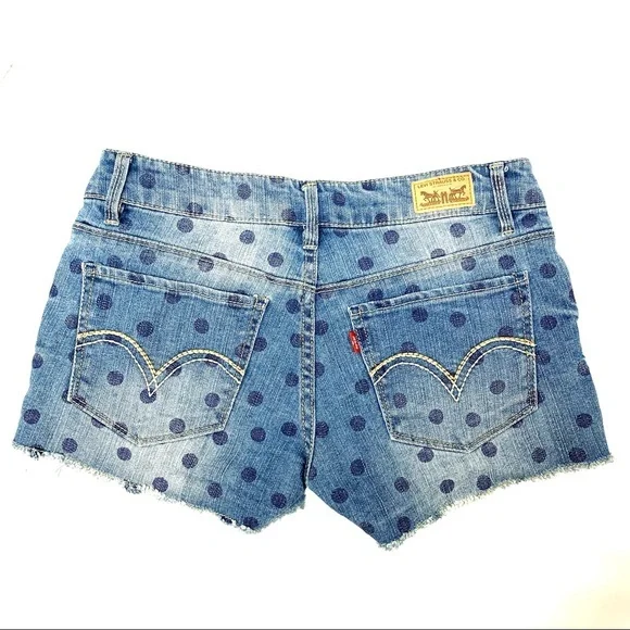 Levi’s Shorty Short Polka‎ Dot Denim Jean Shorts - Picture 2 of 8